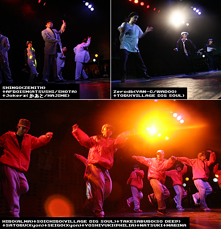 Zerodb(YAN-C/WADOO)+TORU(VILLAGE DIG SOUL) / HIRO(ALMA)+SOICHIRO(VILLAG DIG SOUL)+TAKESABURO(SO DEEP)+SATORU(Xyon)+SEIGO(Xyon)+YOSHIYUKI(PHILIA)+NATSUKI+MARINA / SHINGO(ZENITH)+AFROISM(ATSUSHI/SHOTA)+Jokerz(������/HAJIME)